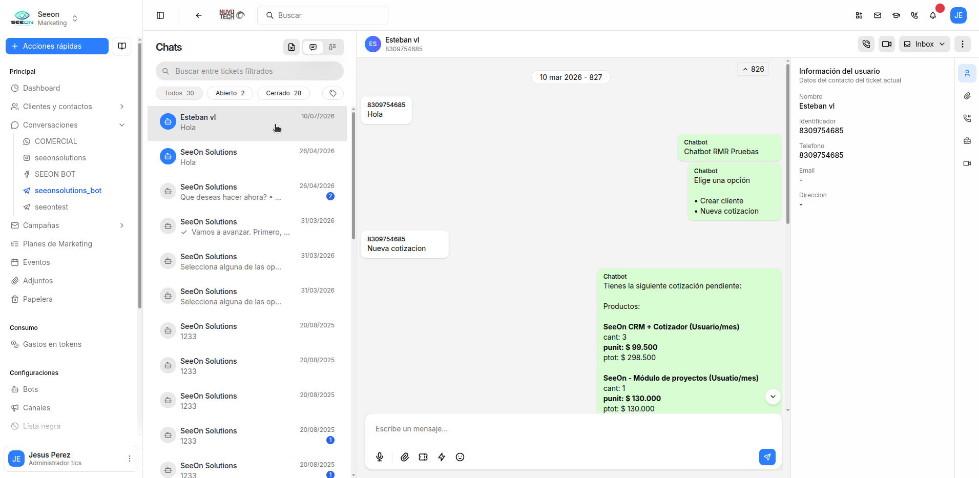 Chats de Marketing