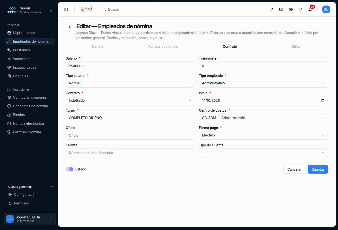 Empleado — Contrato